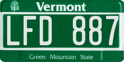 VT license plate LFD887
