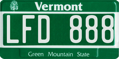 VT license plate LFD888
