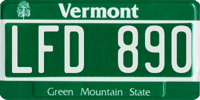 VT license plate LFD890