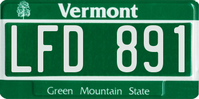 VT license plate LFD891