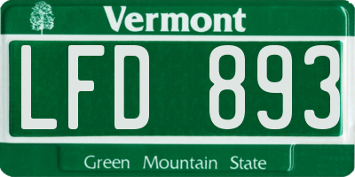 VT license plate LFD893
