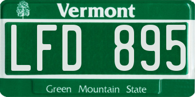 VT license plate LFD895