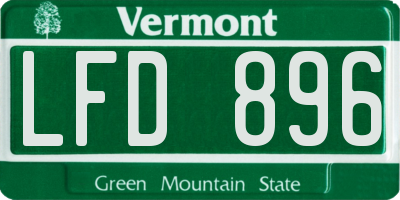 VT license plate LFD896