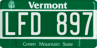 VT license plate LFD897