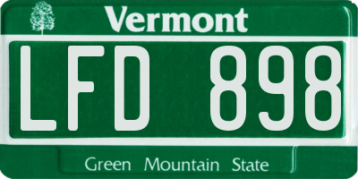 VT license plate LFD898