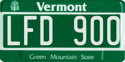 VT license plate LFD900