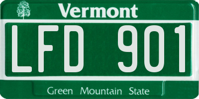 VT license plate LFD901