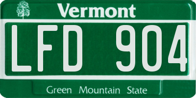 VT license plate LFD904