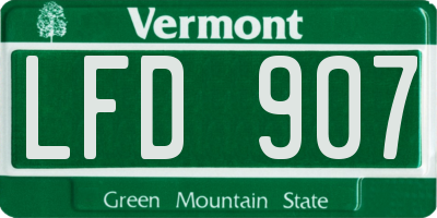 VT license plate LFD907