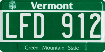 VT license plate LFD912