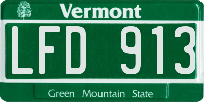 VT license plate LFD913