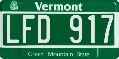 VT license plate LFD917