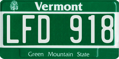 VT license plate LFD918