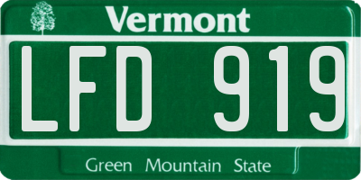 VT license plate LFD919