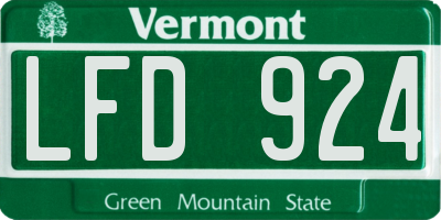 VT license plate LFD924