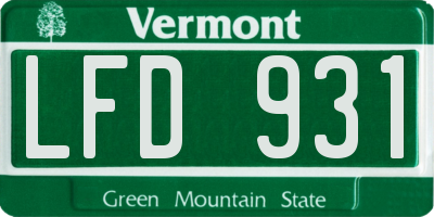VT license plate LFD931