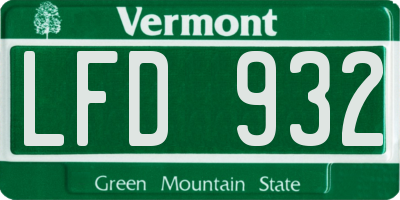 VT license plate LFD932