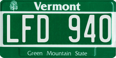 VT license plate LFD940