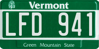 VT license plate LFD941