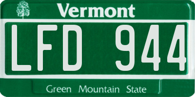 VT license plate LFD944