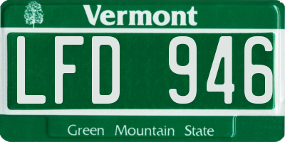 VT license plate LFD946