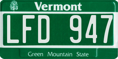 VT license plate LFD947