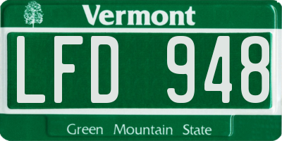 VT license plate LFD948