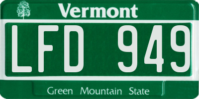 VT license plate LFD949