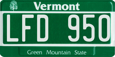 VT license plate LFD950