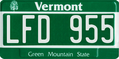 VT license plate LFD955
