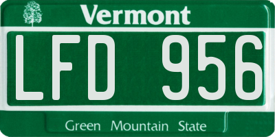 VT license plate LFD956