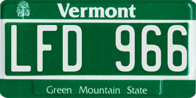 VT license plate LFD966