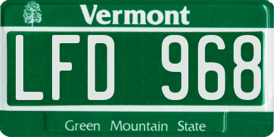 VT license plate LFD968
