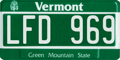 VT license plate LFD969