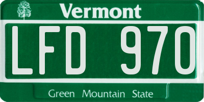 VT license plate LFD970