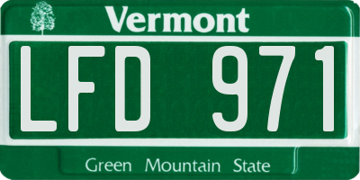 VT license plate LFD971