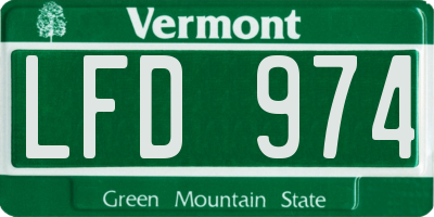 VT license plate LFD974