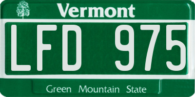 VT license plate LFD975