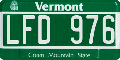VT license plate LFD976