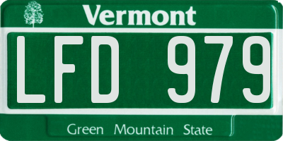 VT license plate LFD979