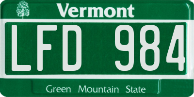 VT license plate LFD984