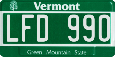 VT license plate LFD990