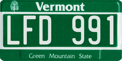 VT license plate LFD991