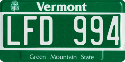 VT license plate LFD994