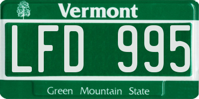 VT license plate LFD995