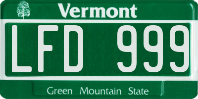 VT license plate LFD999