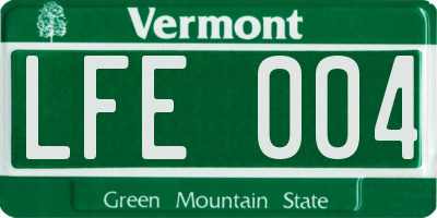 VT license plate LFE004
