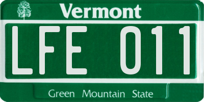 VT license plate LFE011