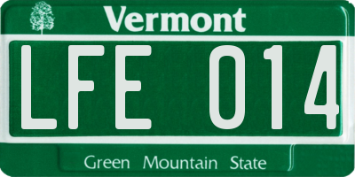 VT license plate LFE014