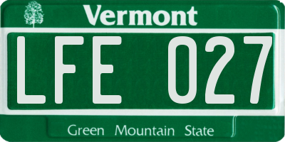 VT license plate LFE027